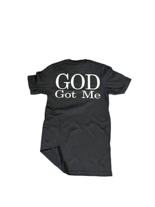 I am logo tee with God Got Me on the back