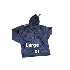 Men’s IAM Navy Blue Tech Fleece Sweatsuit.  Sizes large and XL
