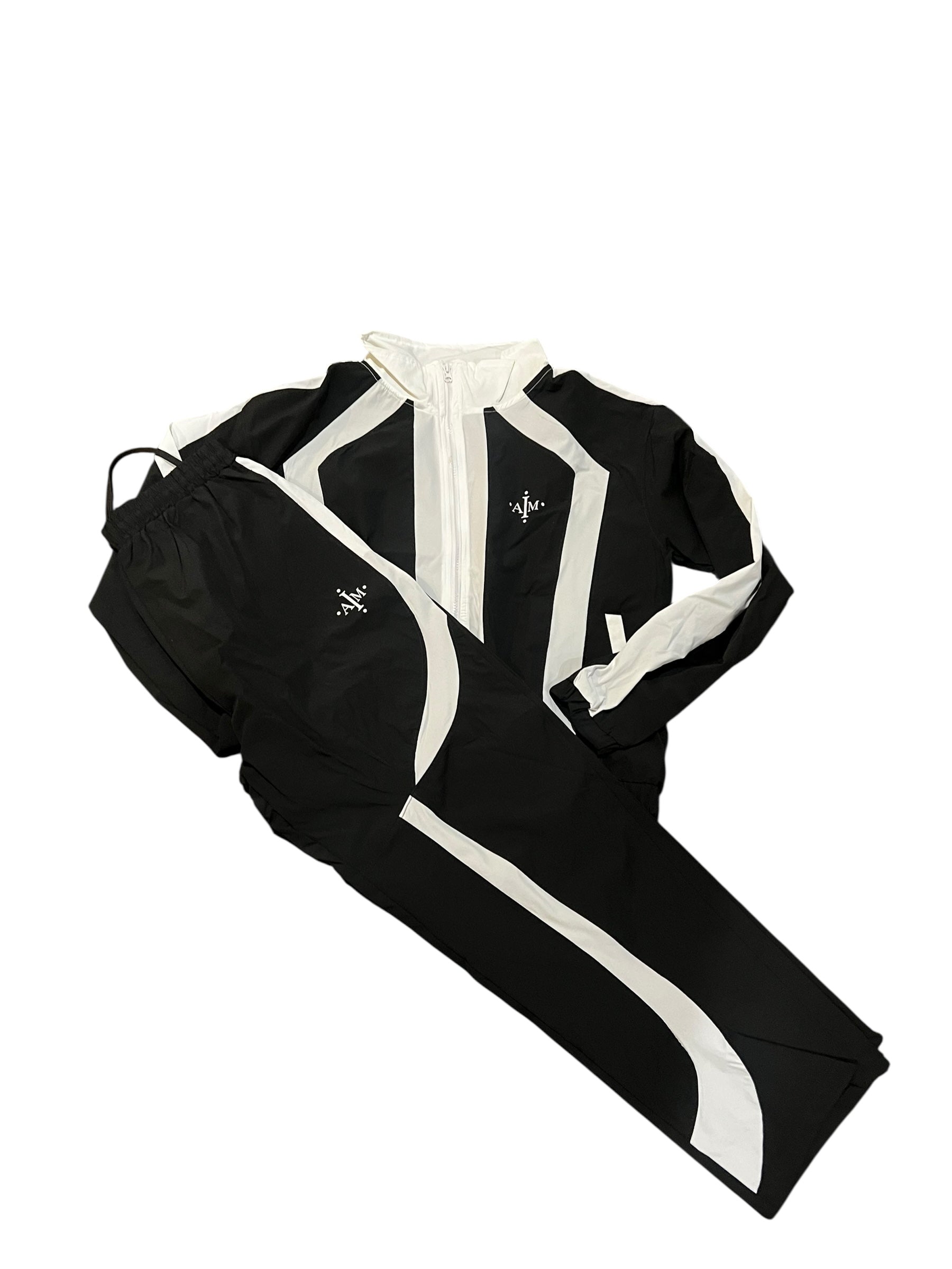 Men’s IAM Windbreaker Tracksuit Black and White size Large