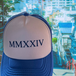 I Am Royal Blue Roman Numeral Crown