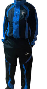 Men’s Black and Blue IAM Windbreaker Tracksuit size large