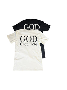 I am logo tee with God Got Me on the back