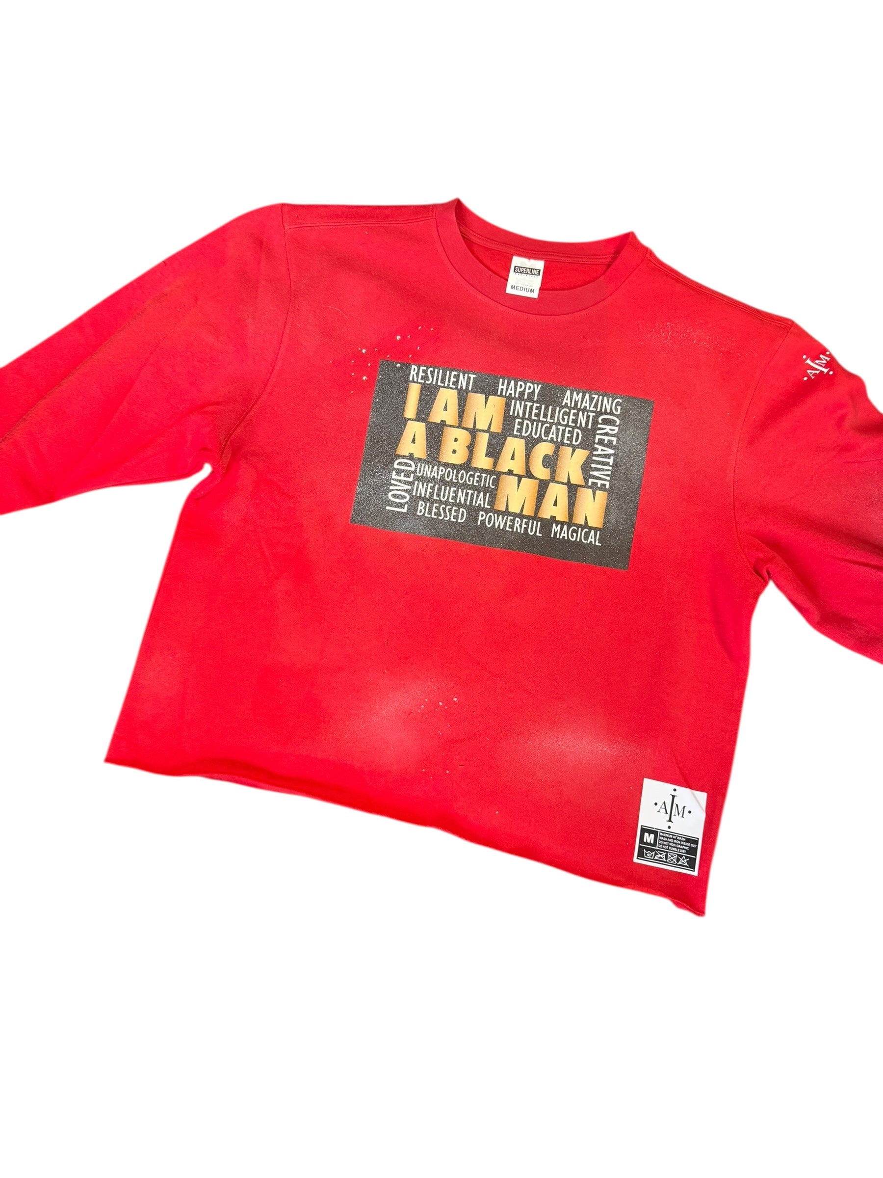 Men’s RED I AM frosted Sweatshirt size med