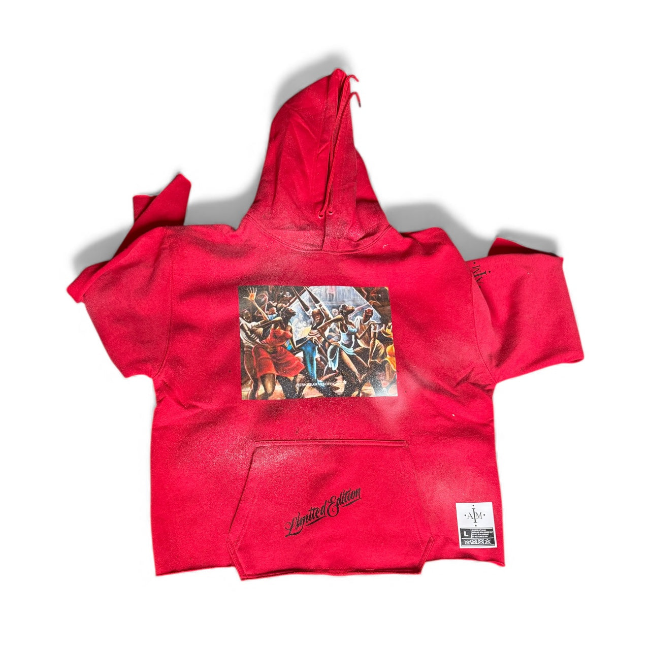 IAM RED HOODIE SIZE LARGE