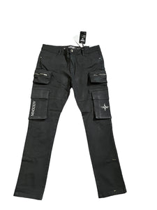 Men’s black IAM slim fit Cargo jeans